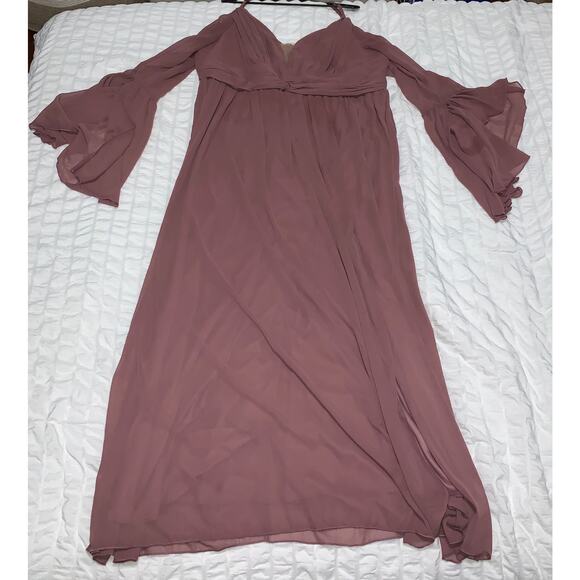 SHEIN Dusty Rose Chiffon Maxi Dress – Women’s Plus Size 4XL - Picture 1 of 10